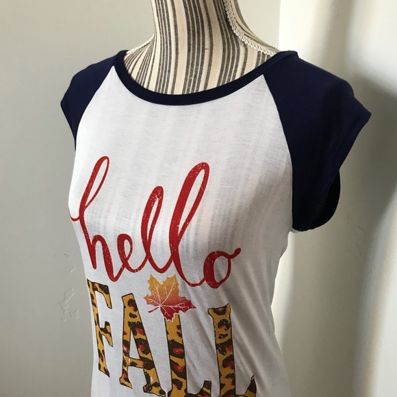 Navy Raglan Tee “Fall Graphic T-Shirt” - Picture 6 of 9